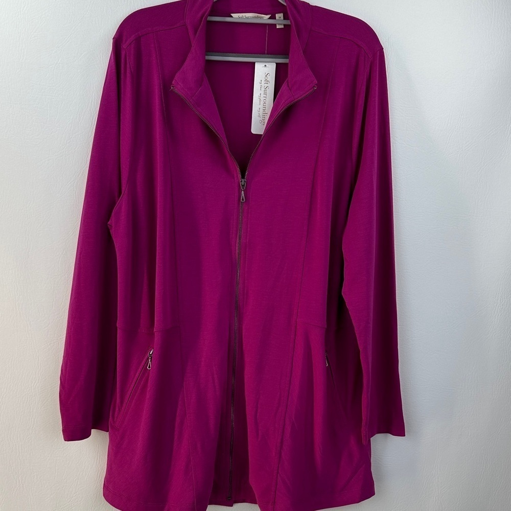 Soft Surroundings Long Sleeve Full Zip Saffron Jacket
